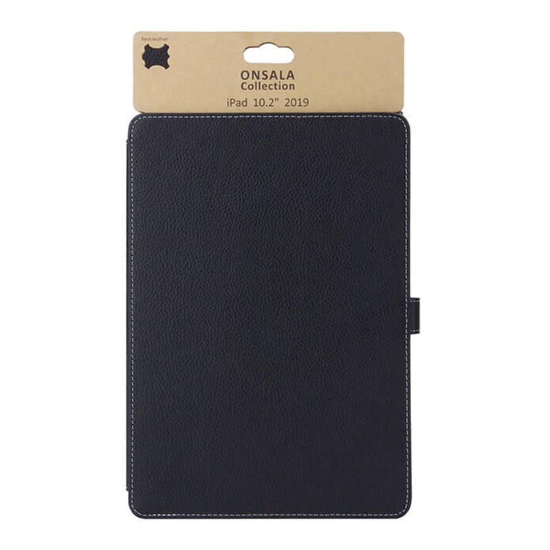iPad 10.2" (2021 / 2020 / 2019) - Onsala Collection Ægte Læder Cover - Sort