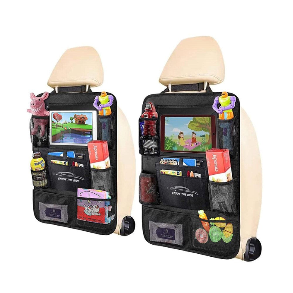 Bagsæde Organizer m. Indbygget Tablet Holder - Sort