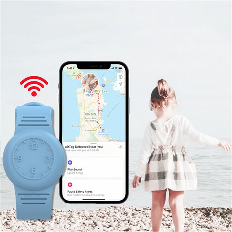 Apple AirTag 1. & 2. Gen. Silikonerem - Selvlysende Blå