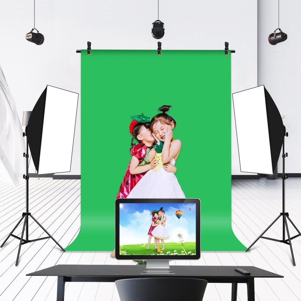 Fotobaggrund m. T-Stativ & Tilbehør - 1 x 2 m - Grøn
