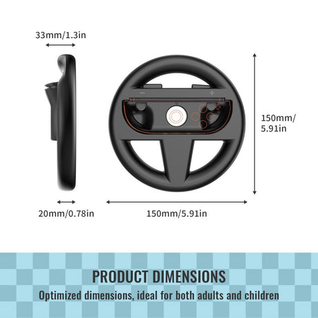 Racerrat til Nintendo Switch 2 Controller - 2 stk - Sort