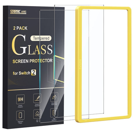 Nintendo Switch 2 Skærmbeskyttelsesglas m. Monteringsramme - 2 stk. - Gennemsigtig