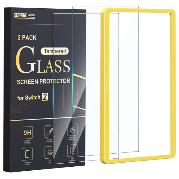 Nintendo Switch 2 Skærmbeskyttelsesglas m. Monteringsramme - 2 stk. - Gennemsigtig