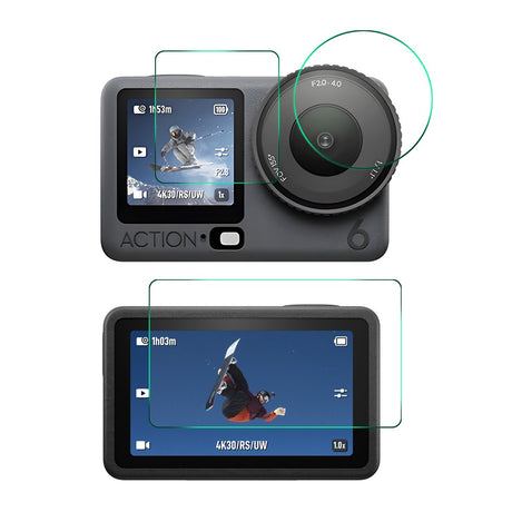DJI Osmo Action 6 Skærmbeskyttelsessæt - 9H - Gennemsigtig