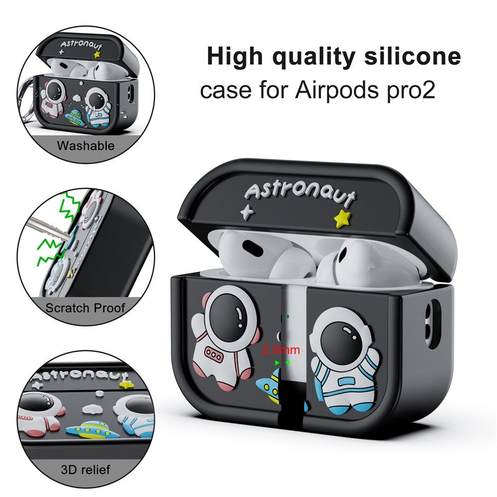 Apple AirPods Pro (2. Gen.) Silikone Cover m. Astronaut Design - Mørkeblå