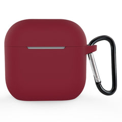 Apple AirPods (4. Gen.) Silikone Cover m. Karabinhage - Mørkerød