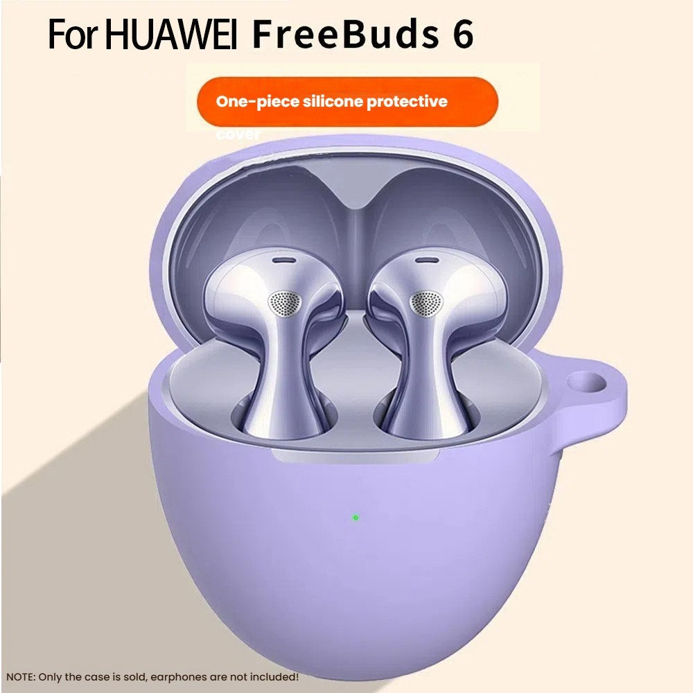 Huawei FreeBuds 6 Silikone Cover m. Karabinhage - Lavendel
