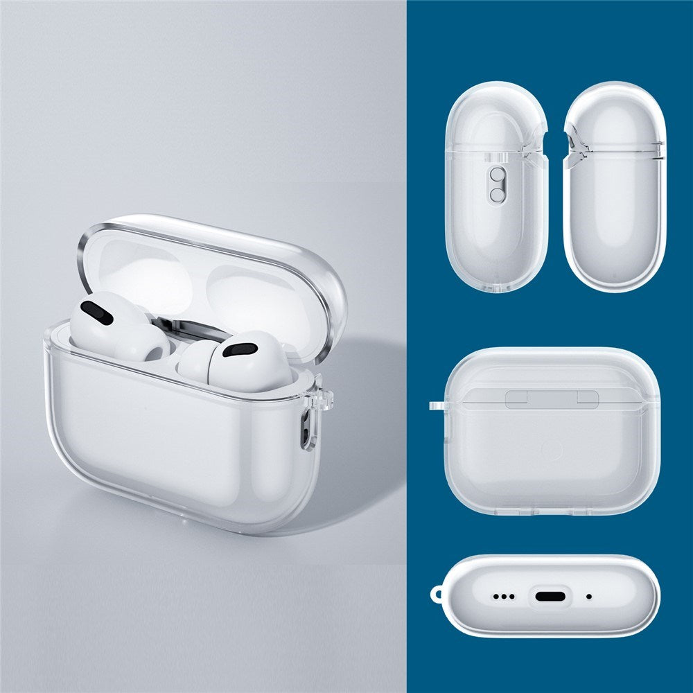 Apple AirPods Pro (3. gen.) Transparent Fleksibelt Plast Cover - Gennemsigtig / Lilla