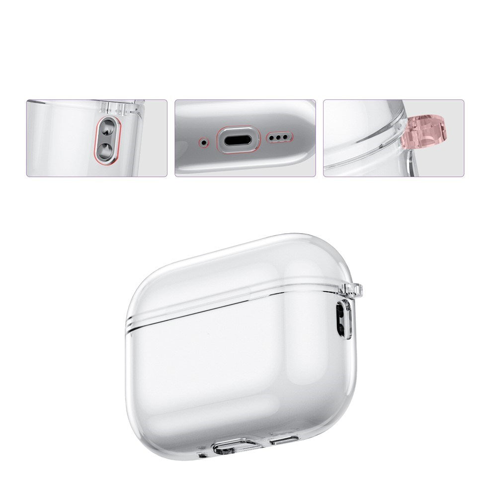 Apple AirPods Pro (3. gen.) Transparent Fleksibelt Plast Cover - Gennemsigtig / Blå