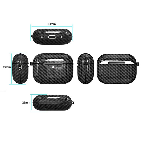 Apple AirPods Pro (3. gen.) Carbon Plast Cover - Rød