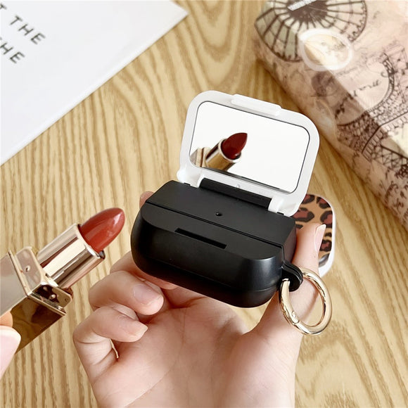 Apple AirPods Pro (3. gen.) Mønstret Plast Cover m. Spejl - Leopard / Sort
