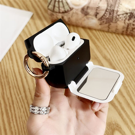Apple AirPods Pro (3. gen.) Mønstret Plast Cover m. Spejl - Leopard / Sort