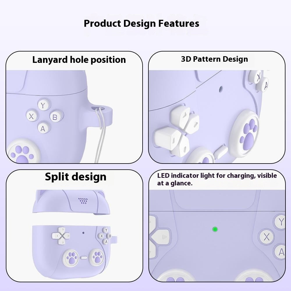 Apple AirPods Pro (3. Gen.) Silikone Katte Cover m. Gamer Design - Lilla