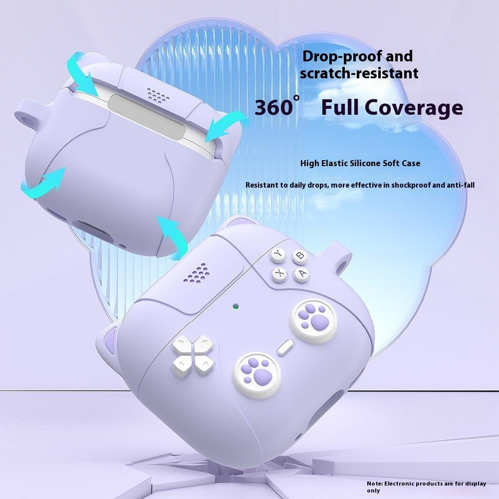 Apple AirPods Pro (3. Gen.) Silikone Katte Cover m. Gamer Design - Grå