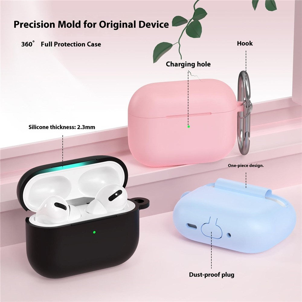 Apple AirPods Pro (3. gen.) Silikone Cover - Karabinhage - Sort