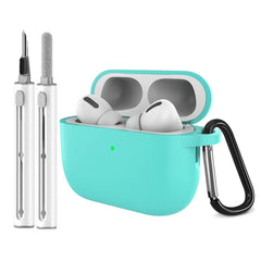 Apple AirPods Pro (3. gen.) Silikone Cover m. Karabinhage & Rengøringspen - Mint Green