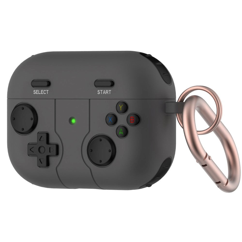 Apple Airpods Pro 2nd Gen (2022) Silikone Cover m. Karabinhage - Spil Controller - Sort
