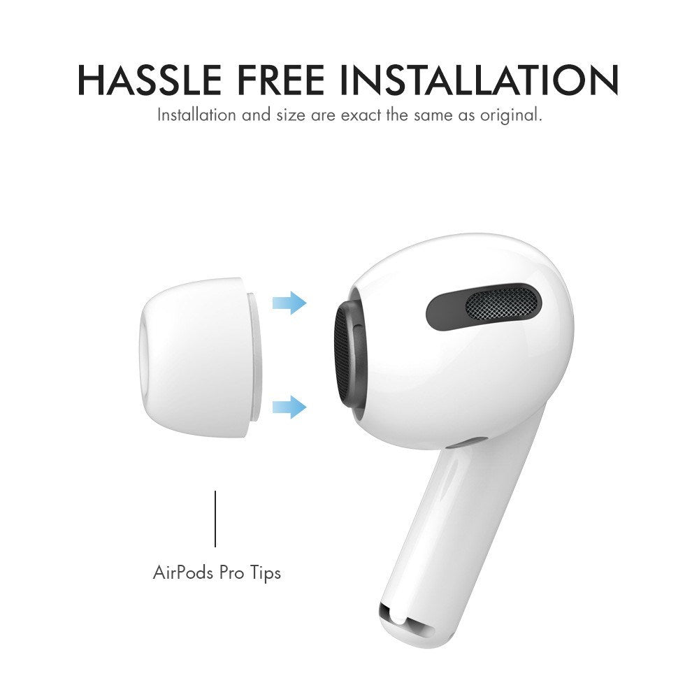 AirPods Pro (1. & 2. Gen.) AHASTYLE Silikone Ørepropper - S / M / L - Hvid