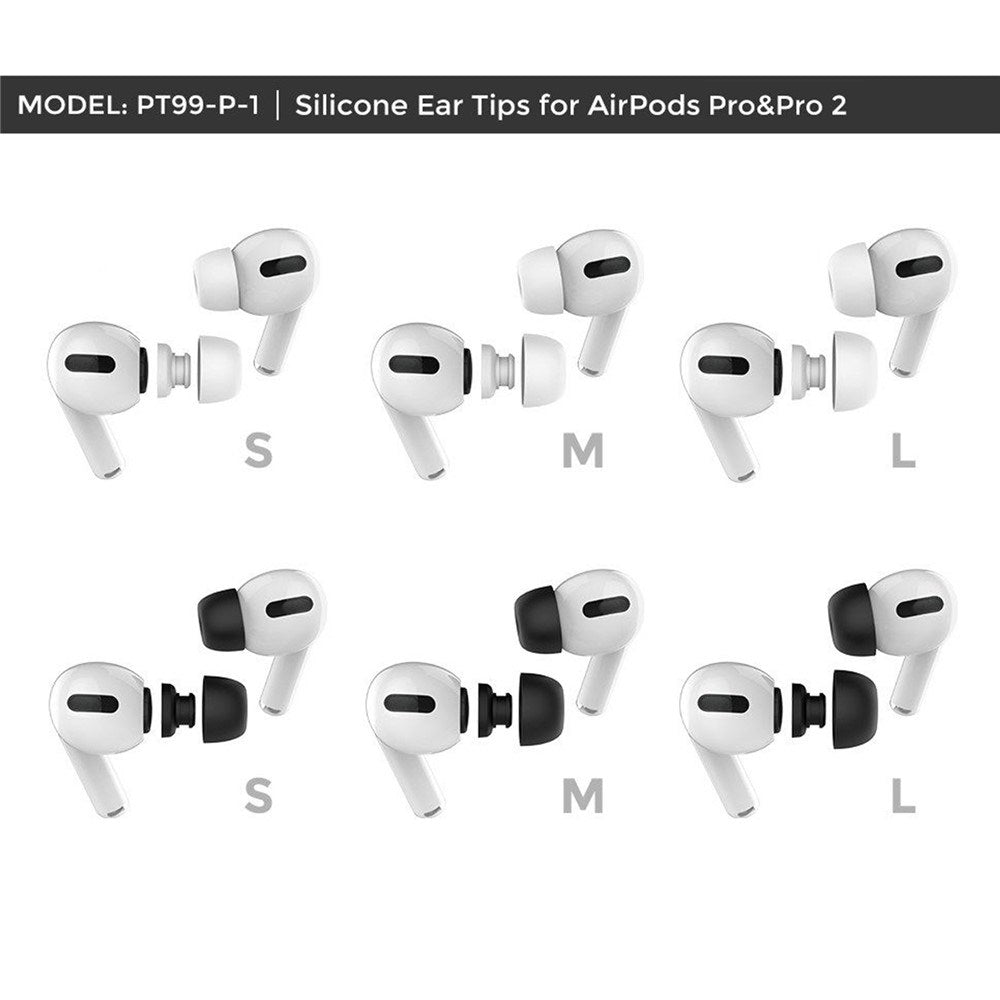 AirPods Pro (1. & 2. Gen.) AHASTYLE Silikone Ørepropper - S / M / L - Hvid