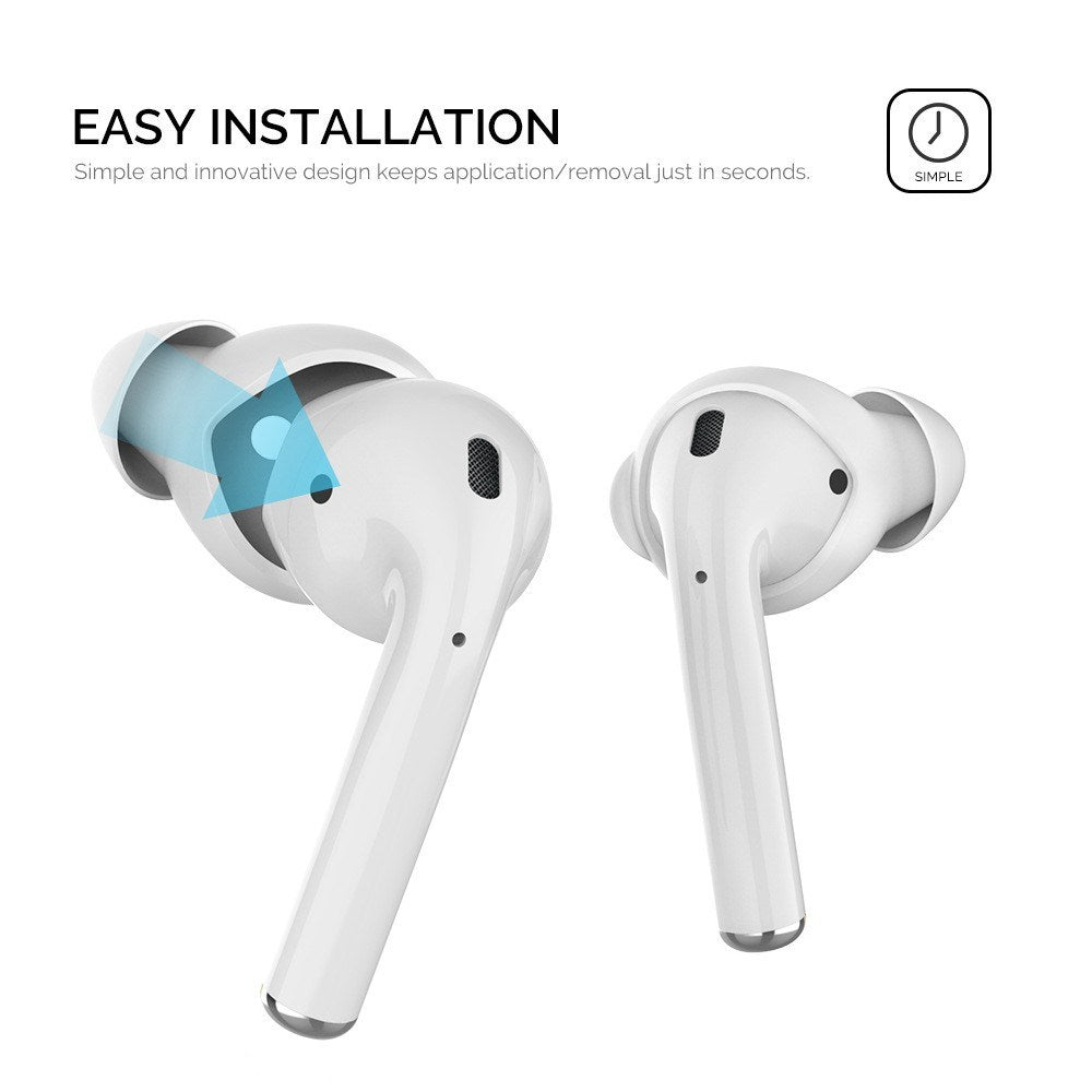 Apple AirPods (1. & 2. Gen) Ørepuder 3 Sæt m. Opbevaringsetui - Str. S - Lyserød