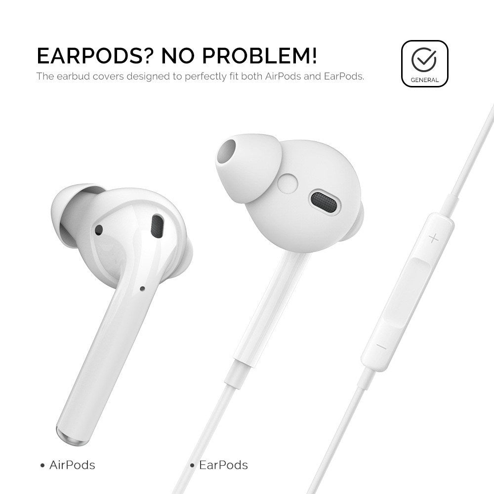 Apple AirPods (1. & 2. Gen) Ørepuder 3 Sæt m. Opbevaringsetui - Str. S - Lyserød