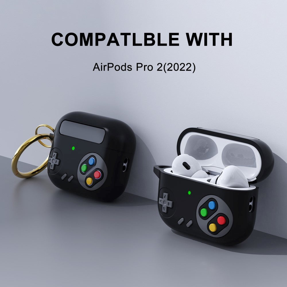 Apple AirPods Pro 2nd Gen (2022) Silikone Cover m. Karabinhage - Spillekonsol - Blå