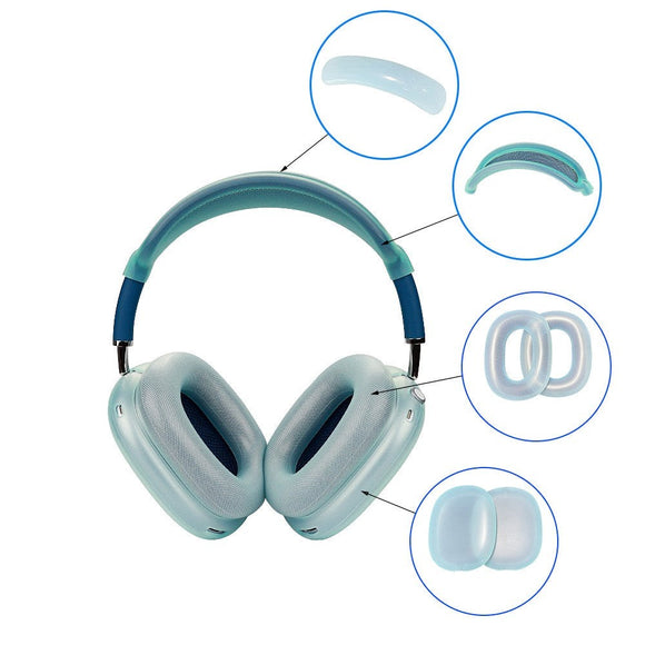AirPods Max / Max 2 Silikone Cover m. Bøjle Beskytter - Gennemsigtig / Blå