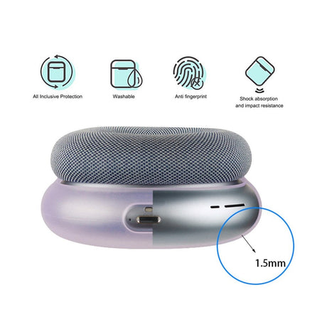 AirPods Max / Max 2 Silikone Cover m. Bøjle Beskytter - Gennemsigtig / Blå