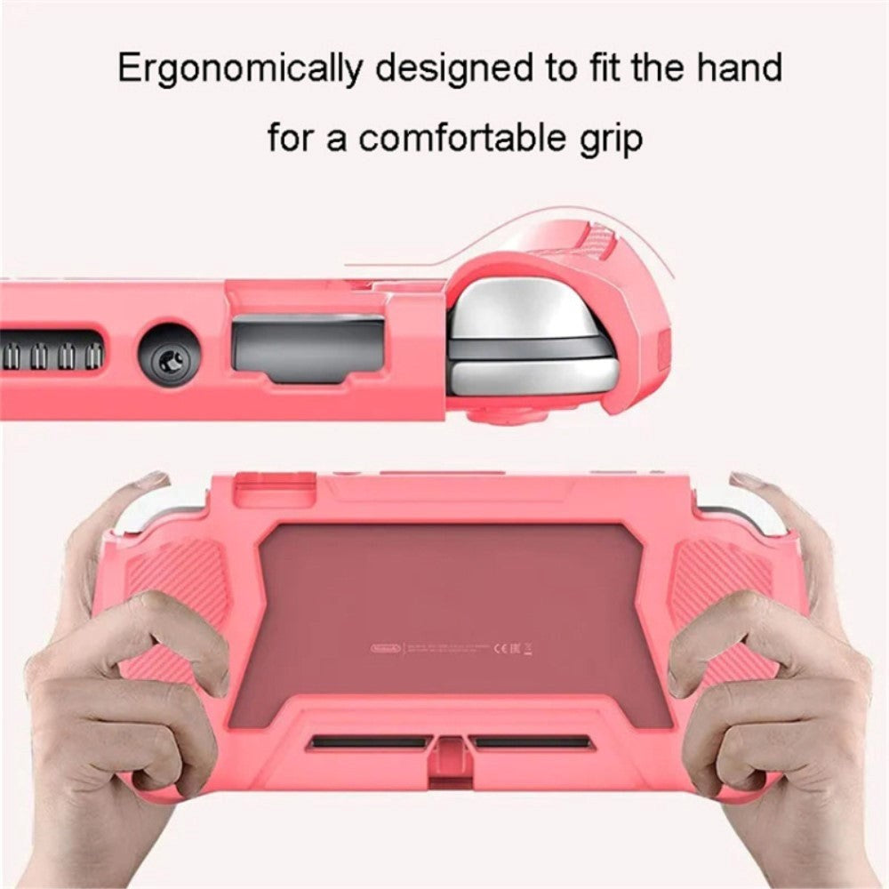 Nintendo Switch Lite 360° Plastik Cover m. Indbygget Skærmbeskyttelse - Pink