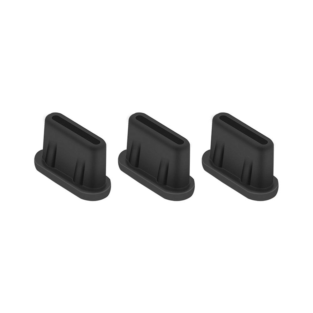 USB-C Støvbeskytter - 3 Stk - Sort
