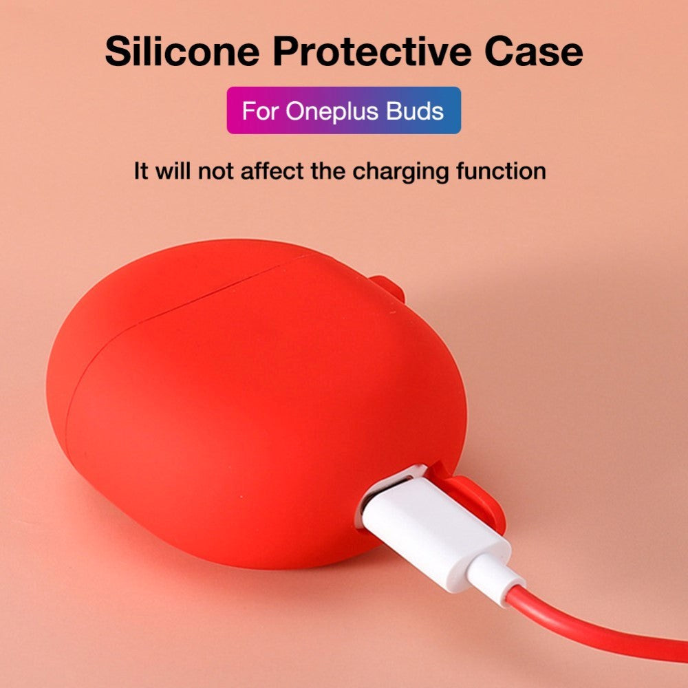 OnePlus Buds Silikone Case m. Karabinhage - Sort