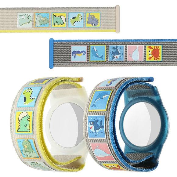 AirTag 1. & 2. Gen. Nylon Armbånd til Børn - Dinosaurer