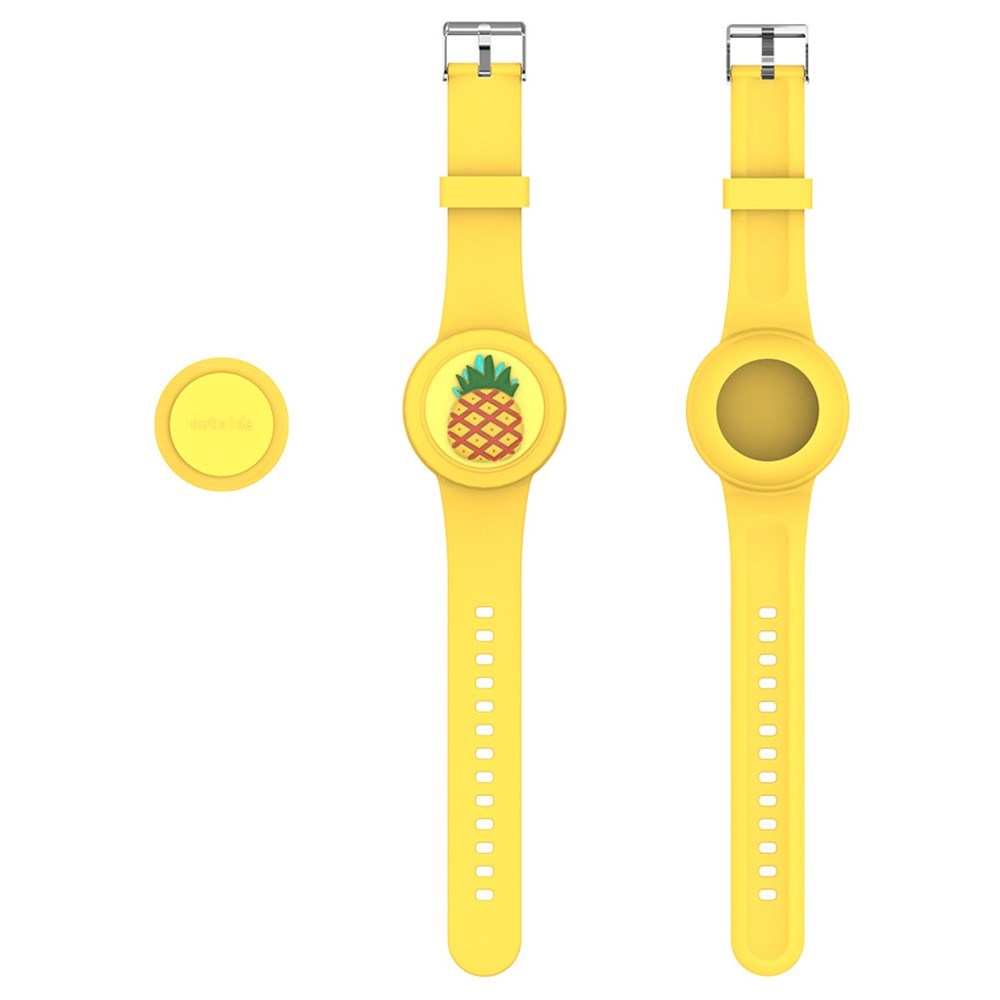 Apple AirTag 1. & 2. Gen. Silikonerem m. 3D Design - Gul / Ananas