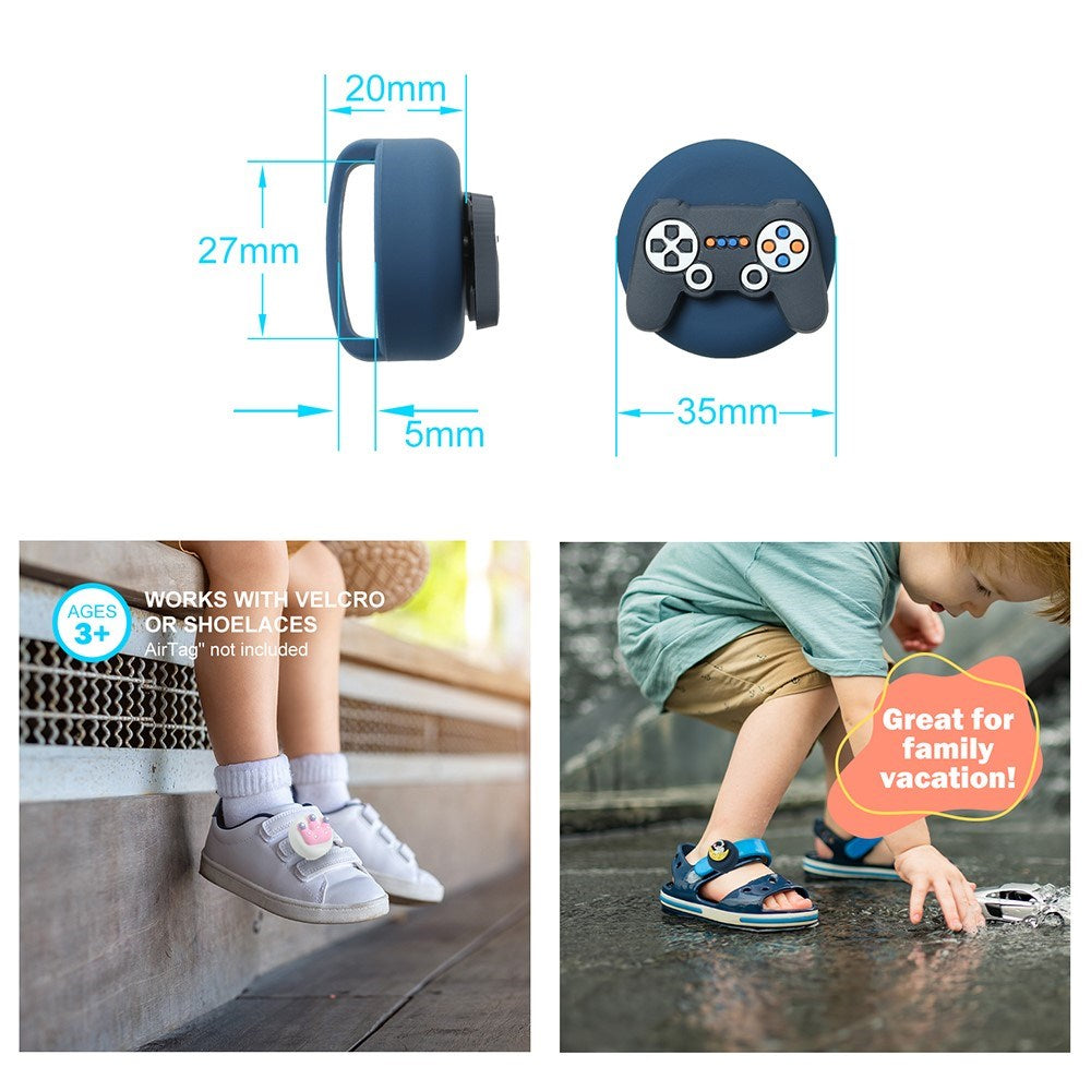 Apple AirTag 1. & 2. Gen. Silikone Holder til Sko m. Motiv - Raket