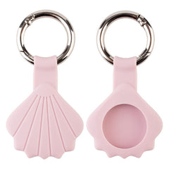 Apple AirTag Silikone Cover m. 3D Design & Nøglering - Lyserød Muslingeskal