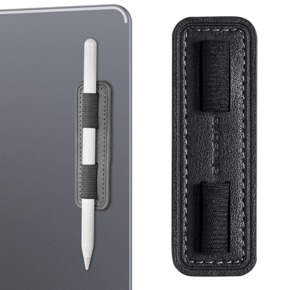 Apple Pencil Holder til Tablet Selvklæbende i kunstlæder - Sort