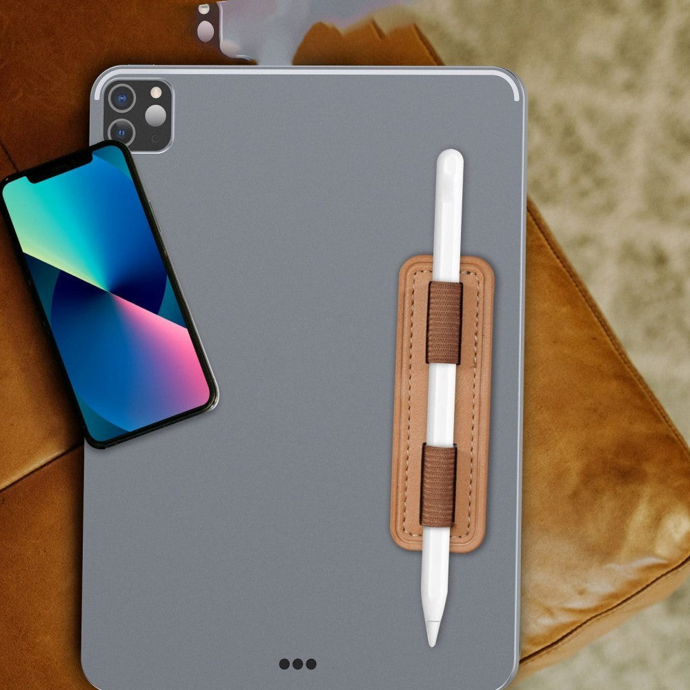 Apple Pencil Holder til Tablet Selvklæbende i kunstlæder - Sort