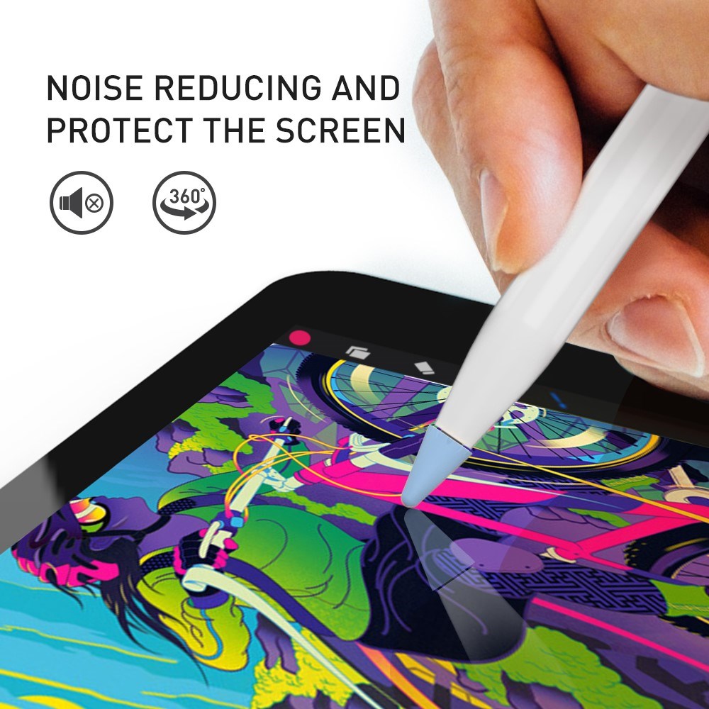 Apple Pencil 1 & 2. Gen Tip Cover 8 Stk. i Blå / Sort / Grå / Hvid