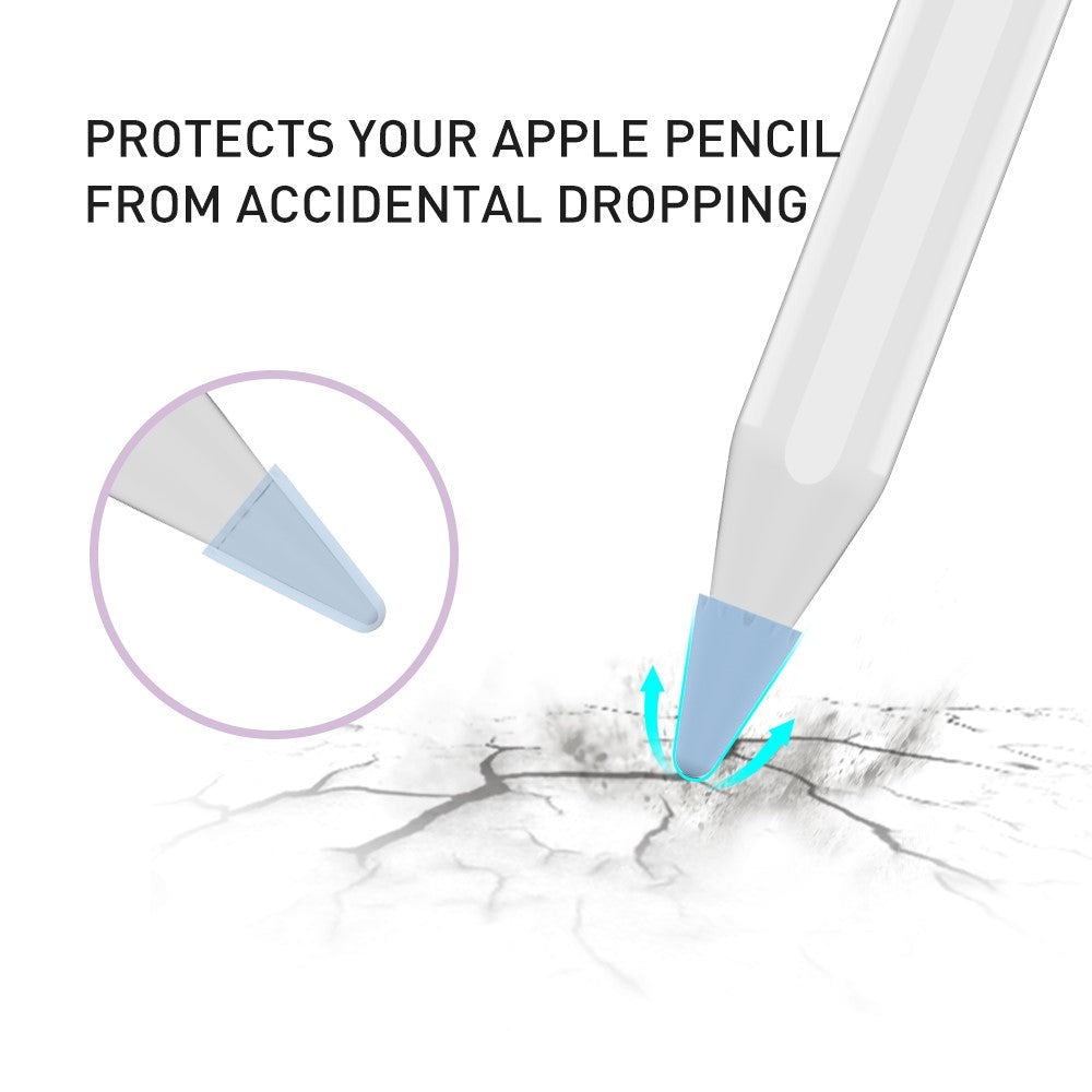 Apple Pencil 1 & 2. Gen Tip Cover 8 Stk. i Blå / Sort / Grå / Hvid
