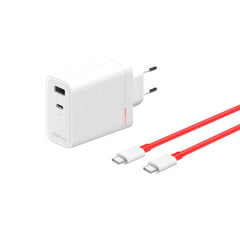 OnePlus Vægoplader m. USB-C til USB-C Kabel - 120W USB-C / USB-A - Hvid