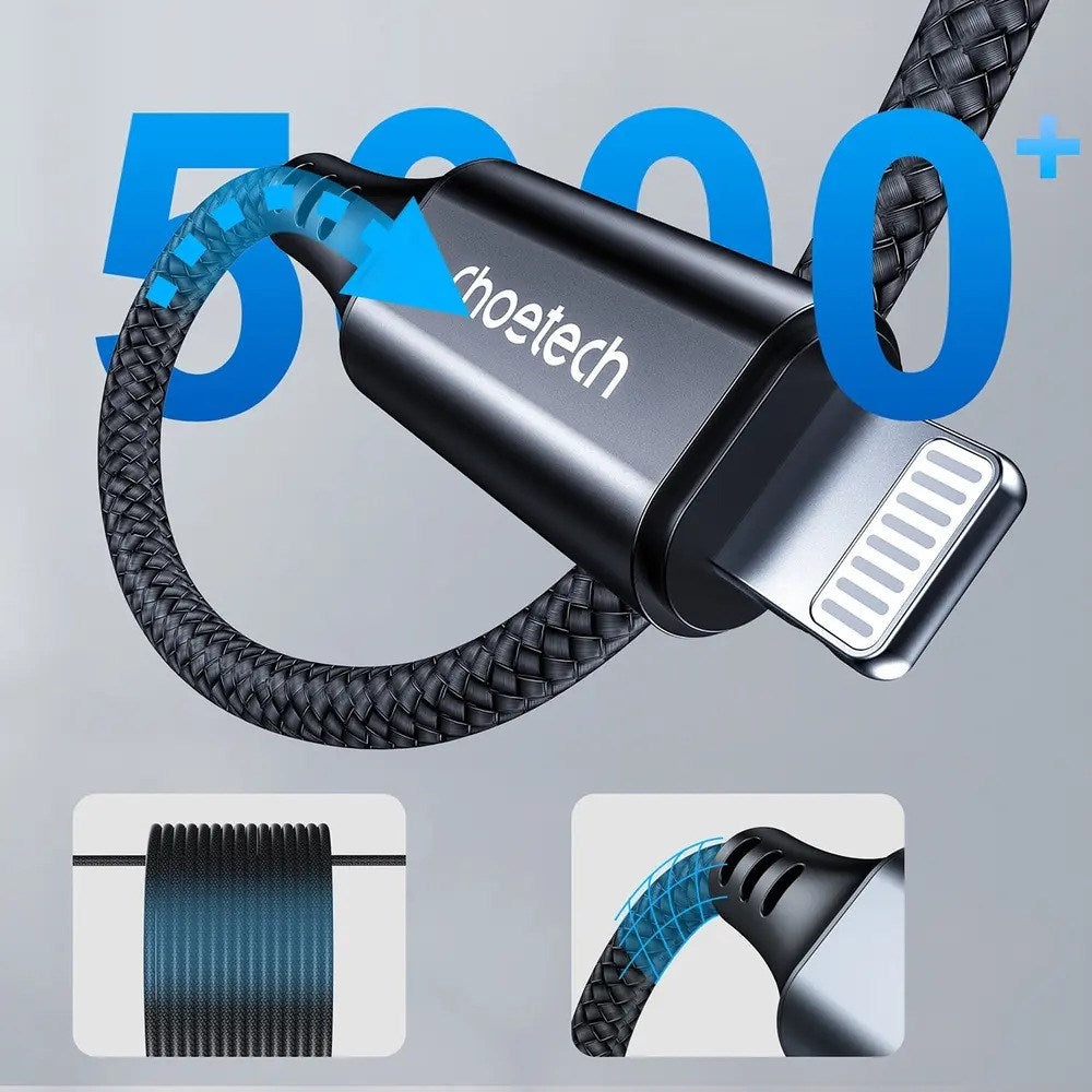 Choetech AUX009 Lightning til 3.5mm Minijack Kabel - 2m - Sort