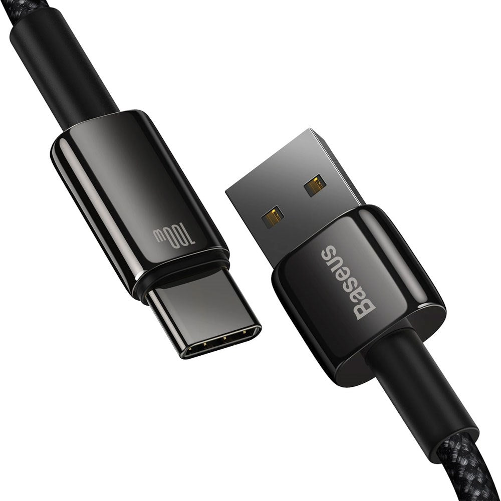 Baseus 100W USB-A til USB-C Kabel 480Mb/s - 1m - Sort