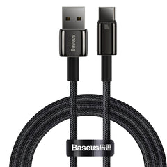 Baseus 100W USB-A til USB-C Kabel 480Mb/s - 1m - Sort