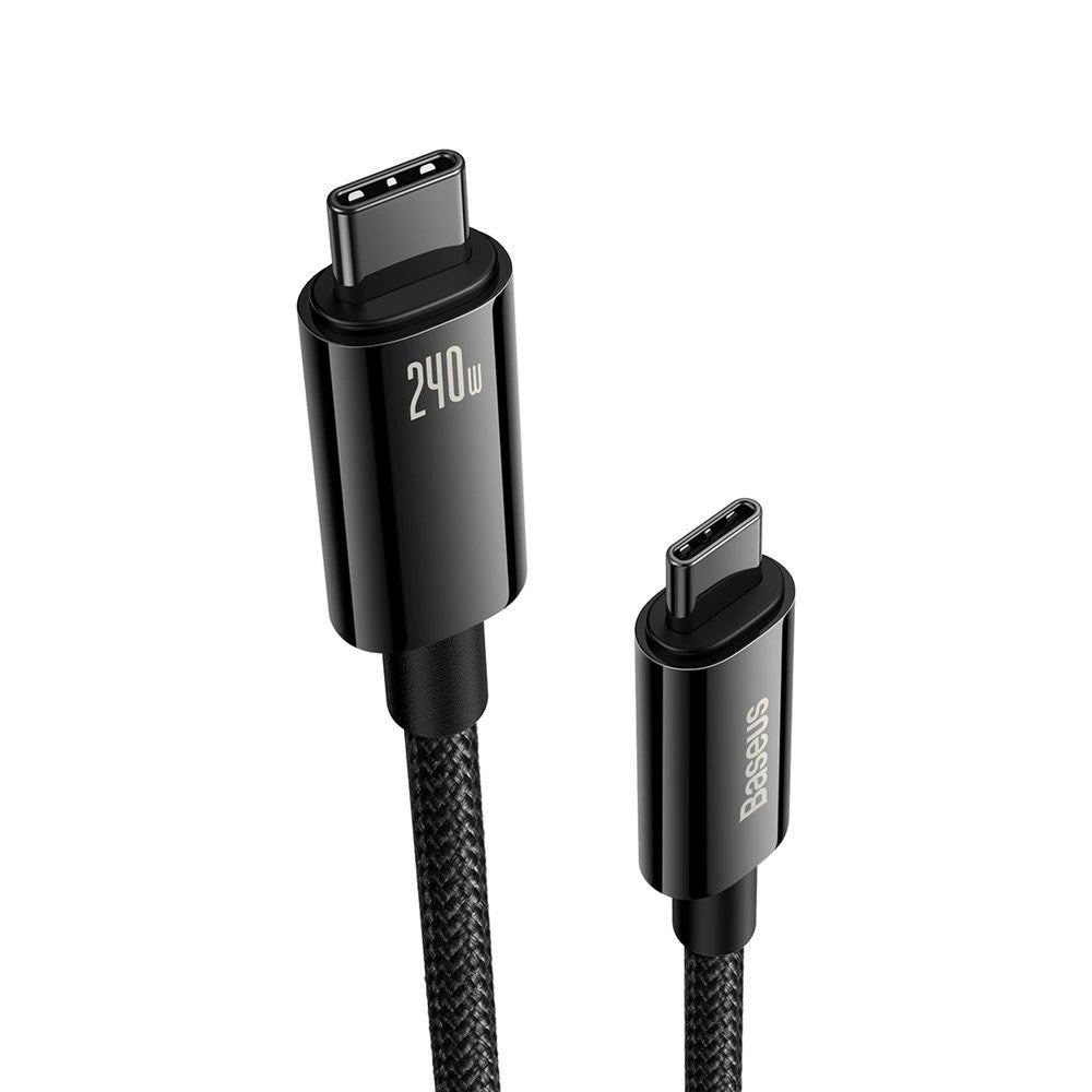 Baseus 240W USB-C til USB-C Kabel 480Mb/s - 3m - Sort