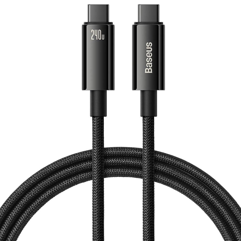 Baseus 240W USB-C til USB-C Kabel 480Mb/s - 3m - Sort