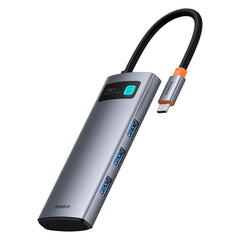Baseus 7-i-1 USB-C Multiport Adapter m. 3 x USB-A 1 x USB-C 1 x HDMI 1 x SD Kortlæser 1 x MicroSD Kortlæser - Grå