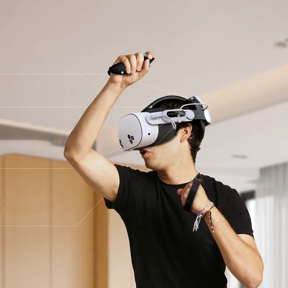 BOBOVR E3 Pro Batterirem til Meta Quest 3 / 3S - Sort / Hvid