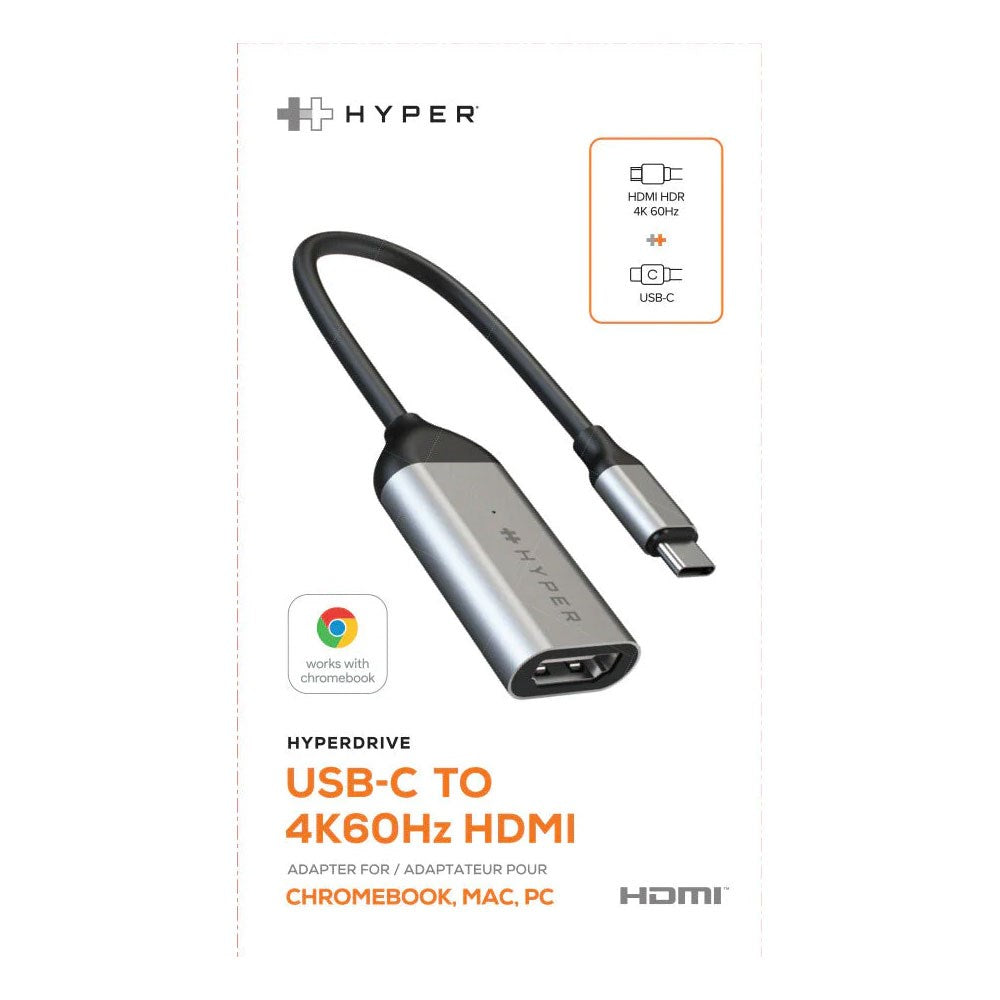 Hyper HyperDrive USB-C til HDMI Adapter - Sort / Grå