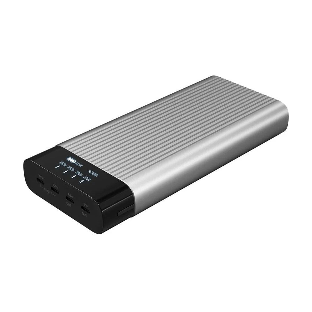 Hyper HyperJuice 245W Powerbank 27.000mAh m. 4 x USB-C & Display - Grå / Sort