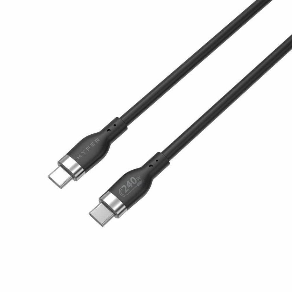 Hyper HyperJuice 240W Silikone USB-C til USB-C Kabel - 2m - Sort